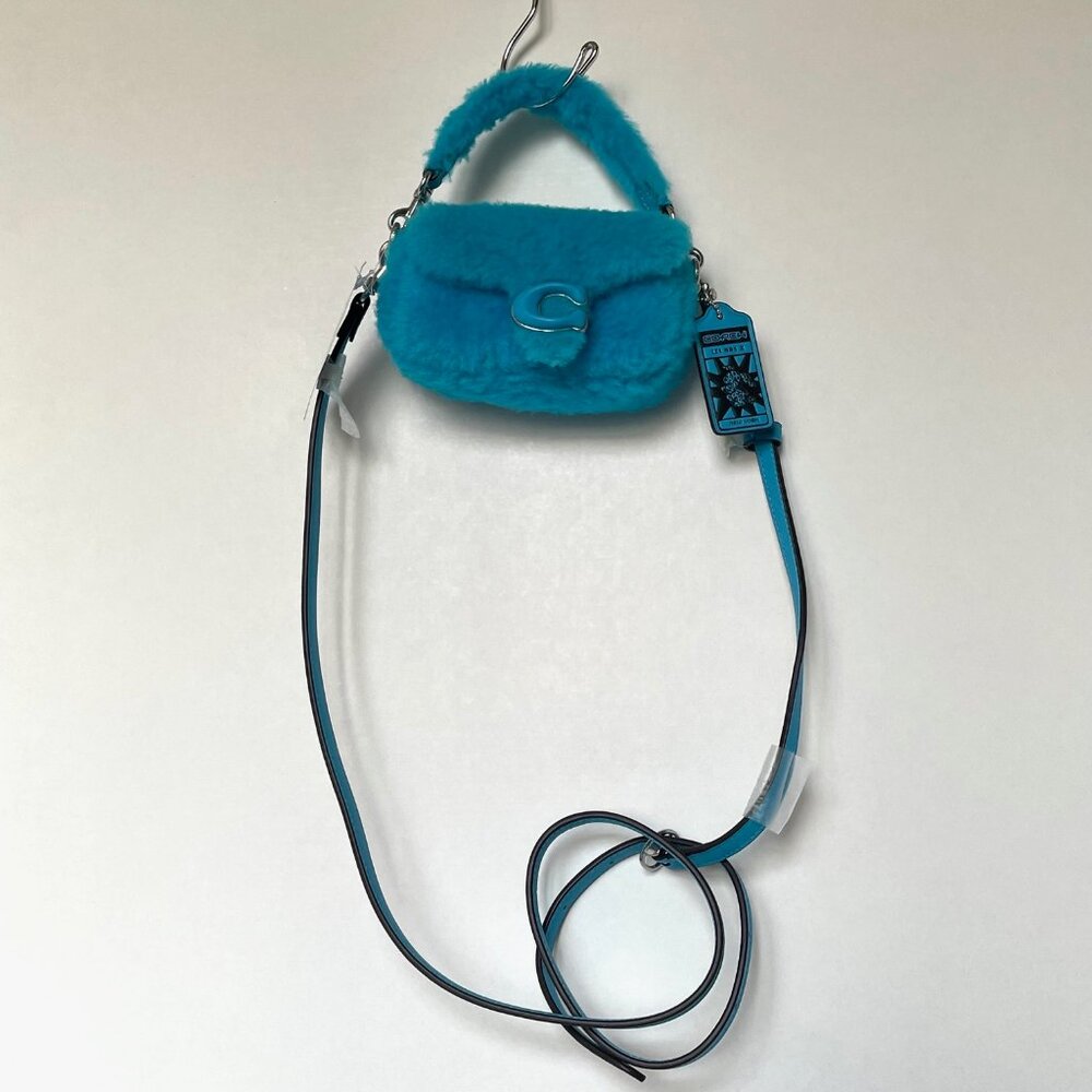 COACH x Lil Nas X Tabby 12 Shearling 2 Way Bag Montero Blue CP940 - Picture 10 of 14